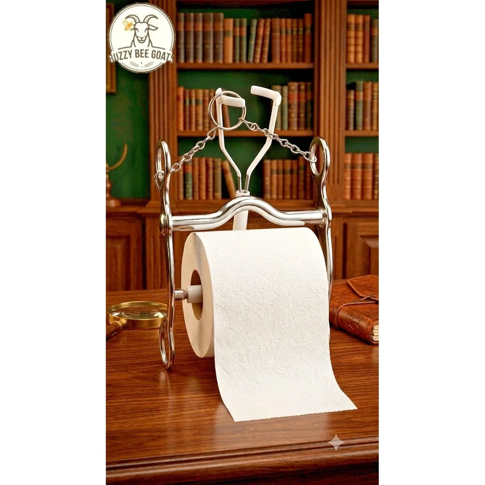 Chrome-Plated Metal Toilet PaperHolder with Horse Bit Design